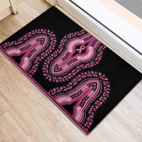 Breast Cancer Awareness Pink Ribbon Rubber Doormat Dashiki Style - Wonder Print Shop