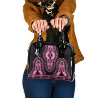Breast Cancer Awareness Pink Ribbon Shoulder Handbag Dashiki Style - Wonder Print Shop