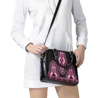 Breast Cancer Awareness Pink Ribbon Shoulder Handbag Dashiki Style - Wonder Print Shop