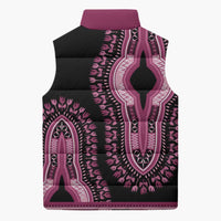 Breast Cancer Awareness Pink Ribbon Sleeveless Puffer Jacket Dashiki Style - Wonder Print Shop