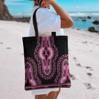 Breast Cancer Awareness Pink Ribbon Tote Bag Dashiki Style - Wonder Print Shop