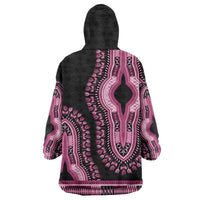 Breast Cancer Awareness Pink Ribbon Wearable Blanket Hoodie Dashiki Style - Wonder Print Shop