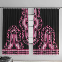 Breast Cancer Awareness Pink Ribbon Window Curtain Dashiki Style - Wonder Print Shop