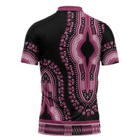 Breast Cancer Awareness Pink Ribbon Zipper Polo Shirt Dashiki Style - Wonder Print Shop