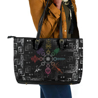 Afro Haiti Vodou Milokan Leather Tote Bag