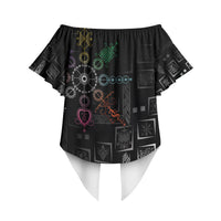 Afro Haiti Vodou Milokan Off Shoulder Wrap Waist Top