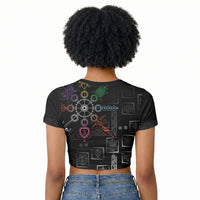 Afro Haiti Vodou Milokan Raglan Cropped T shirt