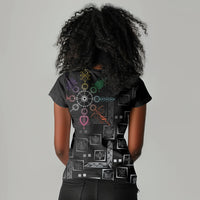 Afro Haiti Vodou Milokan Women V-Neck T-Shirt