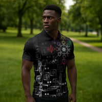 Afro Haiti Vodou Milokan Zipper Polo Shirt