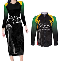 St Kitts Nevis Cricket Custom Couples Matching Long Sleeve Bodycon Dress and Long Sleeve Button Shirt Go Patriots Go Champions - Wonder Print Shop