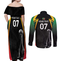 St Kitts Nevis Cricket Custom Couples Matching Off Shoulder Maxi Dress and Long Sleeve Button Shirt Go Patriots Go Champions - Wonder Print Shop