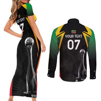 St Kitts Nevis Cricket Custom Couples Matching Short Sleeve Bodycon Dress and Long Sleeve Button Shirt Go Patriots Go Champions - Wonder Print Shop