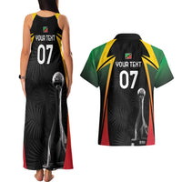 St Kitts Nevis Cricket Custom Couples Matching Tank Maxi Dress and Hawaiian Shirt Go Patriots Go Champions - Wonder Print Shop