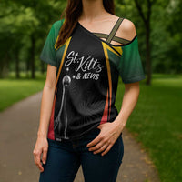 St Kitts Nevis Cricket Custom Cross Shoulder Shirt Go Patriots Go Champions - Wonder Print Shop