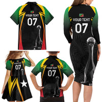 St Kitts Nevis Cricket Custom Family Matching Long Sleeve Bodycon Dress and Hawaiian Shirt Go Patriots Go Champions - Wonder Print Shop