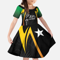 St Kitts Nevis Cricket Custom Family Matching Off The Shoulder Long Sleeve Dress and Hawaiian Shirt Go Patriots Go Champions - Wonder Print Shop