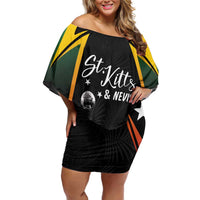 St Kitts Nevis Cricket Custom Family Matching Off Shoulder Short Dress and Hawaiian Shirt Go Patriots Go Champions - Wonder Print Shop