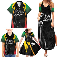 St Kitts Nevis Cricket Custom Family Matching Summer Maxi Dress and Hawaiian Shirt Go Patriots Go Champions - Wonder Print Shop