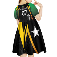 St Kitts Nevis Cricket Custom Kid Short Sleeve Dress Go Patriots Go Champions - Wonder Print Shop