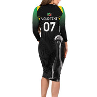 St Kitts Nevis Cricket Custom Long Sleeve Bodycon Dress Go Patriots Go Champions - Wonder Print Shop