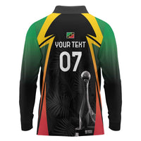 St Kitts Nevis Cricket Custom Long Sleeve Polo Shirt Go Patriots Go Champions - Wonder Print Shop