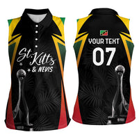 St Kitts Nevis Cricket Custom Women Sleeveless Polo Shirt Go Patriots Go Champions - Wonder Print Shop