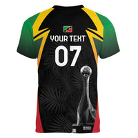 St Kitts Nevis Cricket Custom Women V-Neck T-Shirt Go Patriots Go Champions - Wonder Print Shop