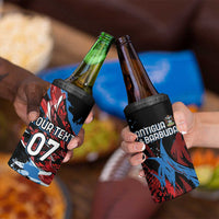 Antigua and Barbuda Cricket Custom 4 in 1 Can Cooler Tumbler Falcons Wings - Take Off - Wonder Print Shop