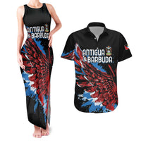Antigua and Barbuda Cricket Custom Couples Matching Tank Maxi Dress and Hawaiian Shirt Falcons Wings - Take Off - Wonder Print Shop