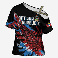 Antigua and Barbuda Cricket Custom Cross Shoulder Shirt Falcons Wings - Take Off - Wonder Print Shop
