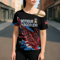 Antigua and Barbuda Cricket Custom Cross Shoulder Shirt Falcons Wings - Take Off - Wonder Print Shop
