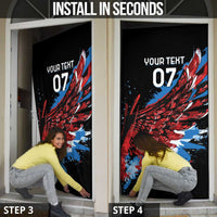 Antigua and Barbuda Cricket Door Cover Falcons Wings - Take Off - Wonder Print Shop