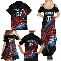 Antigua and Barbuda Cricket Custom Family Matching Summer Maxi Dress and Hawaiian Shirt Falcons Wings - Take Off - Wonder Print Shop