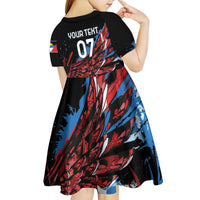 Antigua and Barbuda Cricket Custom Kid Short Sleeve Dress Falcons Wings - Take Off - Wonder Print Shop