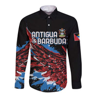 Antigua and Barbuda Cricket Custom Long Sleeve Button Shirt Falcons Wings - Take Off - Wonder Print Shop