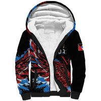 Antigua and Barbuda Cricket Custom Sherpa Hoodie Falcons Wings - Take Off - Wonder Print Shop