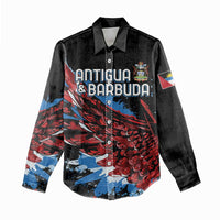 Antigua and Barbuda Cricket Custom Women Casual Shirt Falcons Wings - Take Off - Wonder Print Shop