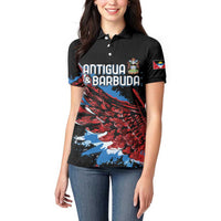 Antigua and Barbuda Cricket Custom Women Polo Shirt Falcons Wings - Take Off - Wonder Print Shop
