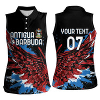 Antigua and Barbuda Cricket Custom Women Sleeveless Polo Shirt Falcons Wings - Take Off - Wonder Print Shop