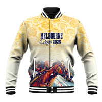 Melbourne Horse Racing Baseball Jacket Yellow Rose Champion - Wonder Print Shop