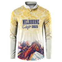 Melbourne Horse Racing Button Sweatshirt Yellow Rose Champion - Wonder Print Shop