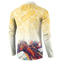 Melbourne Horse Racing Button Sweatshirt Yellow Rose Champion - Wonder Print Shop