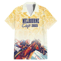 Melbourne Horse Racing Family Matching Mermaid Dress and Hawaiian Shirt Yellow Rose Champion - Wonder Print Shop