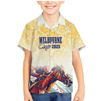 Melbourne Horse Racing Family Matching Mermaid Dress and Hawaiian Shirt Yellow Rose Champion - Wonder Print Shop