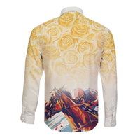 Melbourne Horse Racing Long Sleeve Button Shirt Yellow Rose Champion - Wonder Print Shop