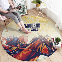 Melbourne Horse Racing Round Carpet Yellow Rose Champion - Wonder Print Shop