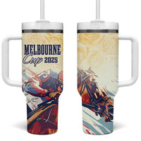 Melbourne Horse Racing Tumbler With Handle Yellow Rose Champion - Wonder Print Shop