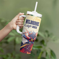 Melbourne Horse Racing Tumbler With Handle Yellow Rose Champion - Wonder Print Shop