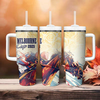 Melbourne Horse Racing Tumbler With Handle Yellow Rose Champion - Wonder Print Shop