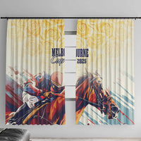 Melbourne Horse Racing Window Curtain Yellow Rose Champion - Wonder Print Shop